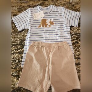 Kids Dinosaur Striped Matching Set